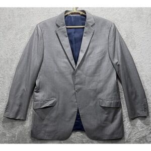 J.Hilburn Blazer Mens 47L Gray Classic Fit Wool Sport Coat Vitale Barberis Italy